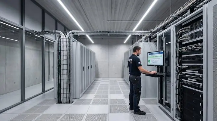 Salle serveurs sécurisée d'un prestataire de service de confiance qualifié avec infrastructure de certification eIDAS